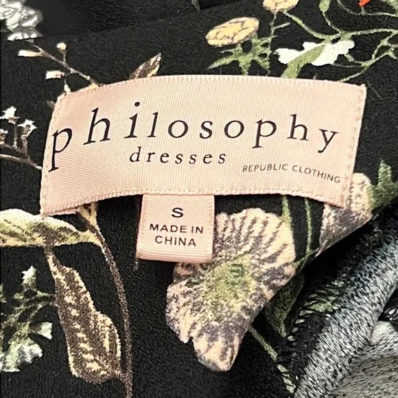 Philosophy Republic black floral dress. Size small - Picture 7 of 7